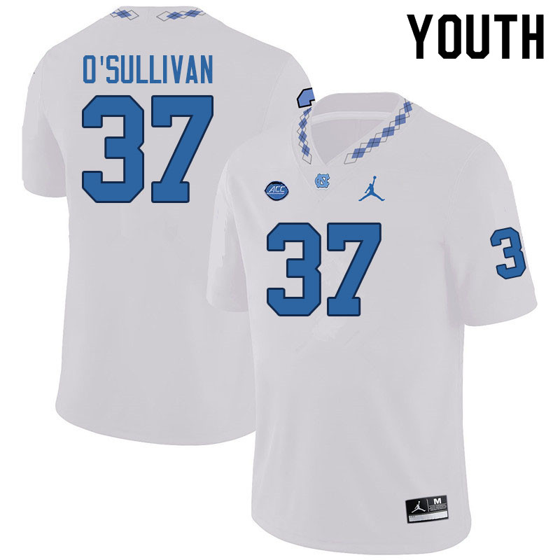 Youth #37 Thomas O'Sullivan North Carolina Tar Heels College Football Jerseys Sale-White